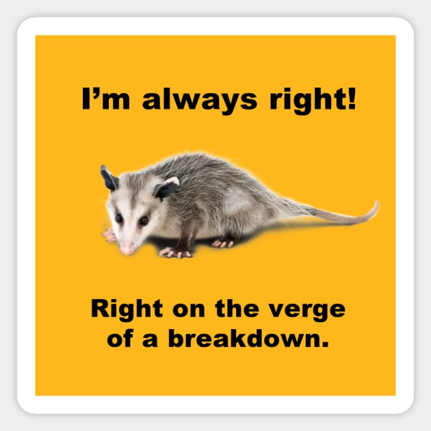 I'm always right! Sticker by Therapy's Store